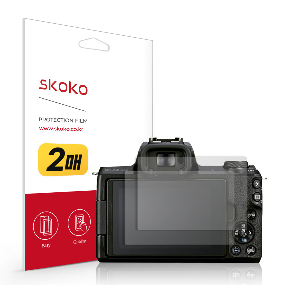 스코코 캐논 EOS M50 MARK2 카메라 저반사 액정보호필름 2매