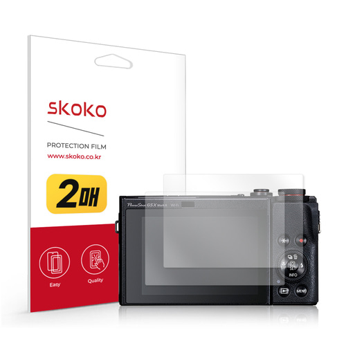 스코코 캐논 파워샷 G5 Mark2 하이브리드 액정보호필름 2매