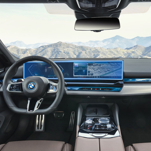BMW 뉴 5시리즈 G60 일체형 풀커버 블루라이트차단 네비게이션 액정보호필름
