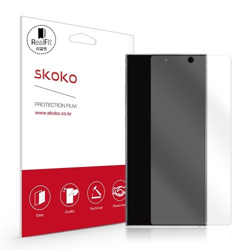 스코코 갤럭시노트10 플러스 리얼핏 액정보호필름 2매
