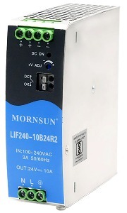 MORNSUN LIF240-10BxxR2/240W AC/DC Metal Enclosed Single Output SMPS + DIN Rail + PFC