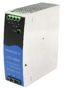 MORNSUN LI120-26Bxx/120W AC/DC Metal Enclosed Single Output SMPS + DIN Rail