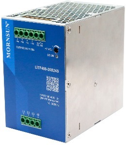 MORNSUN LITF480-26BxxS/480W AC/DC Metal Enclosed Single Output SMPS + DIN Rail + PFC