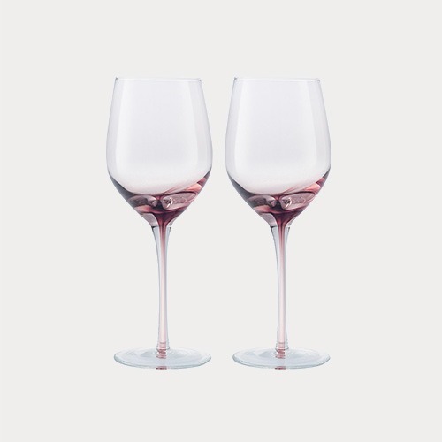 컬러 글라스_핑크 레드 와인 글라스 (2개 세트)