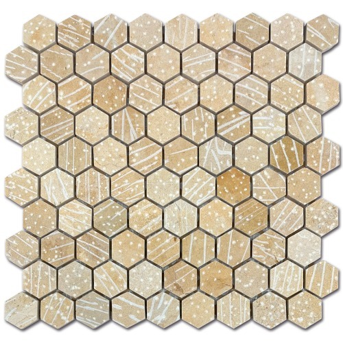 스톤 모자이크 타일 헥사곤 마블 31mm/288x285 1박스 0.9m² 11장 (Hexa-Marble)