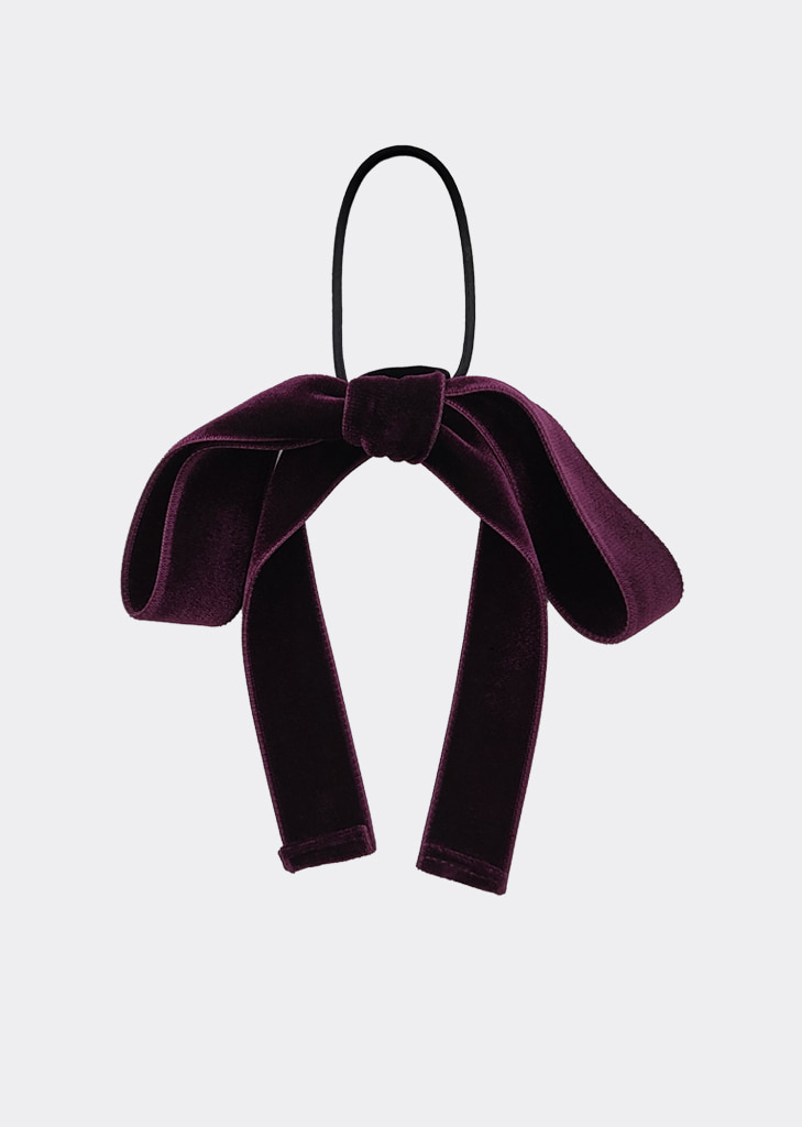 Large Velvet Ribbon Hair Tie_Purple
