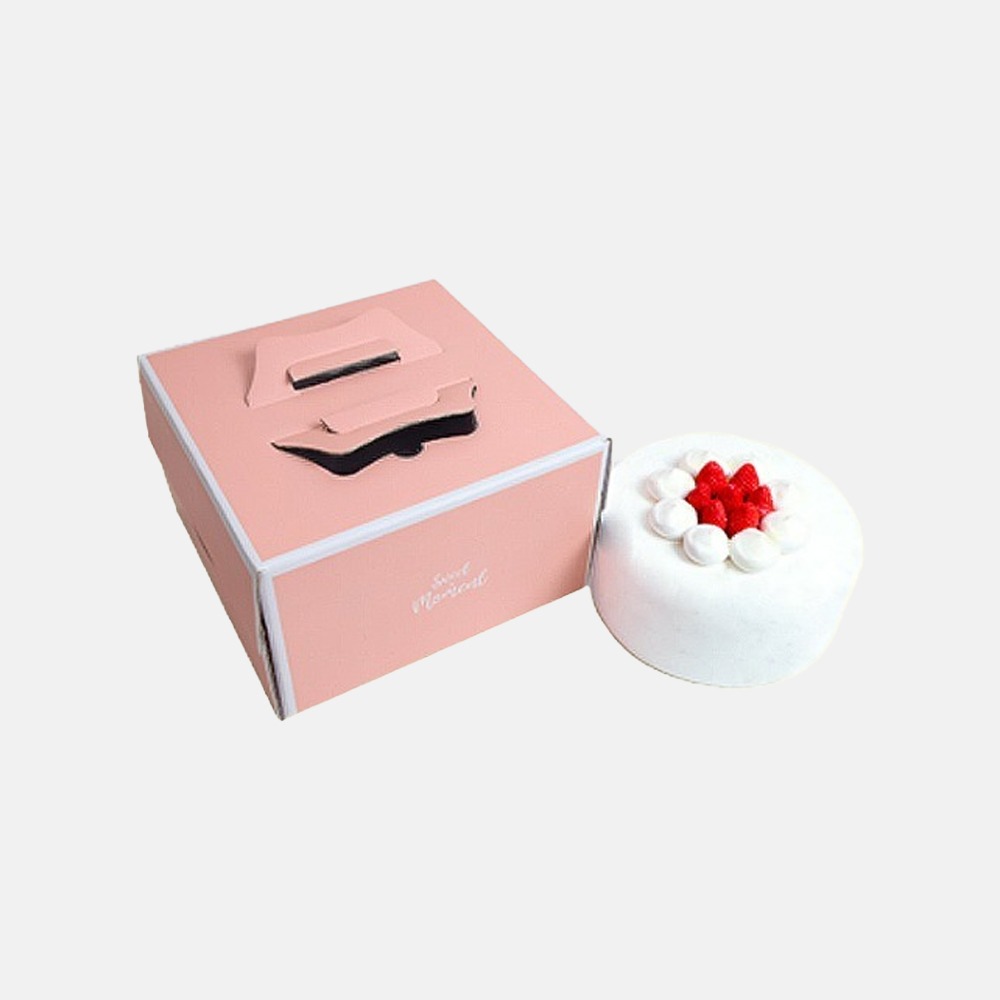 화이트 파스텔 케익박스 2호 (15cm) 핑크