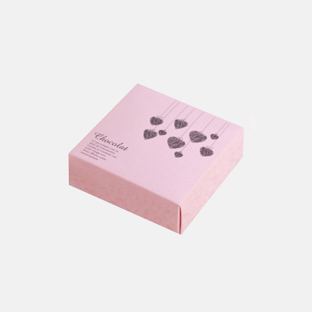 하트 열매 핑크 초콜릿 박스 4구
