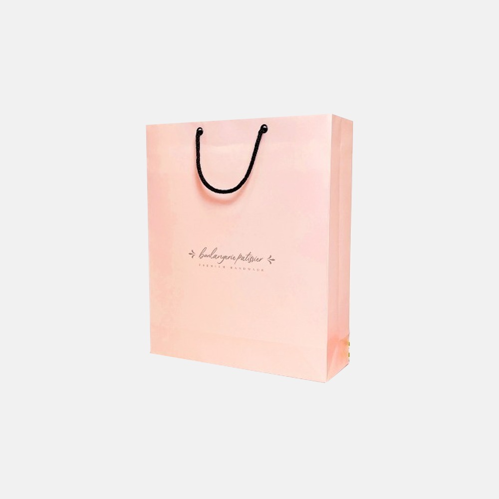 핑크 파스텔 종이 쇼핑백 - 대 (쿠키6구용)