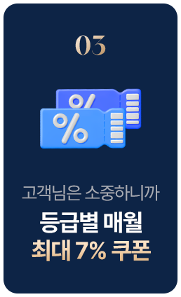 등급별 매월 최대 7% 쿠폰