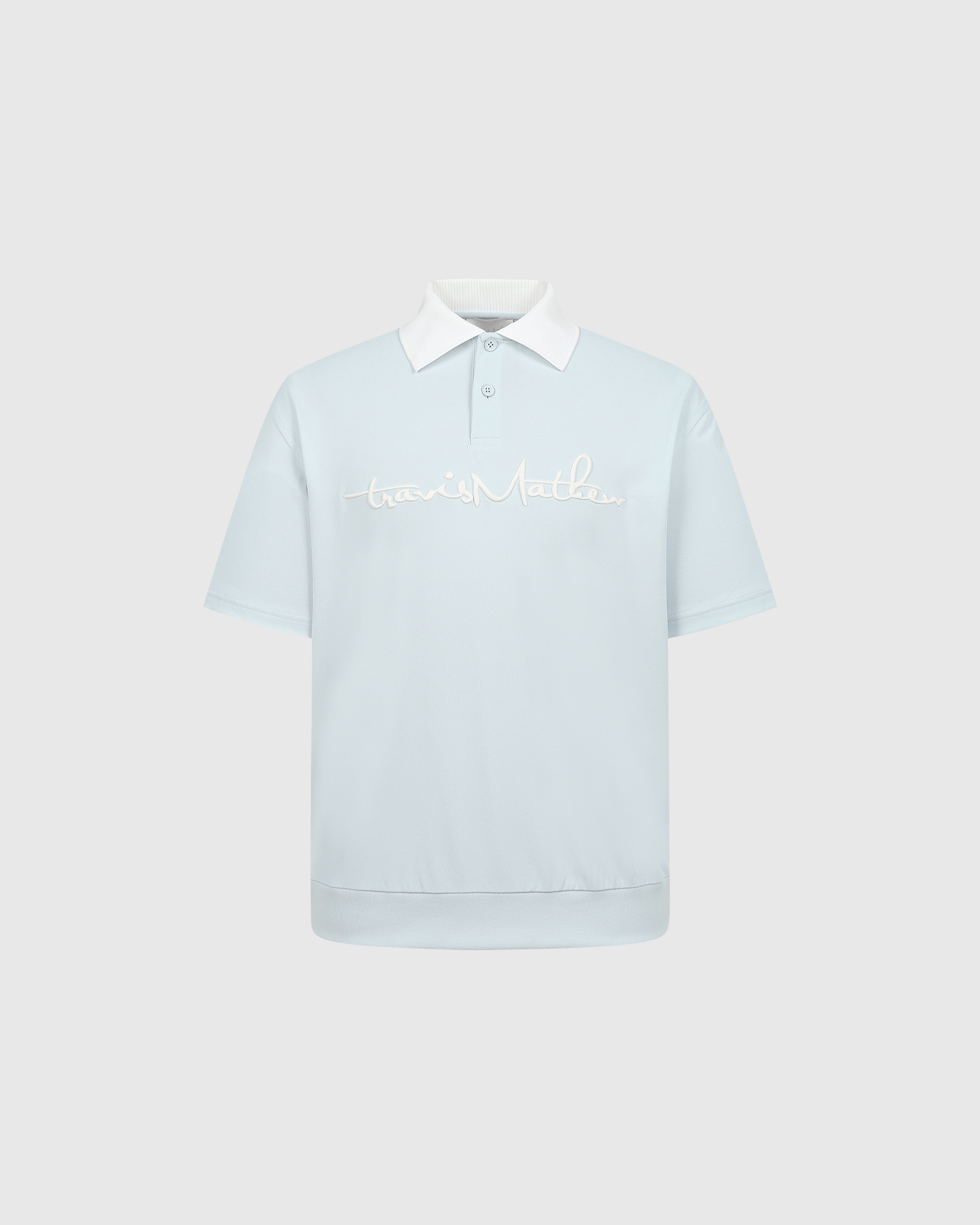 남성 반팔 카라 티셔츠 (라이트 블루)