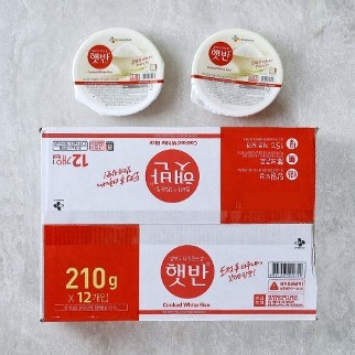 인기 상품] CJ 햇반 흰쌀밥 210 gm x 12_유통기한 2024. 08. 29 [8801007202709]