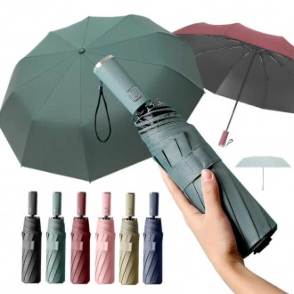 베이직 UV 자외선 차단 자동 암막 3단 양우산 접이식 양산 겸용 우산 남자 여자