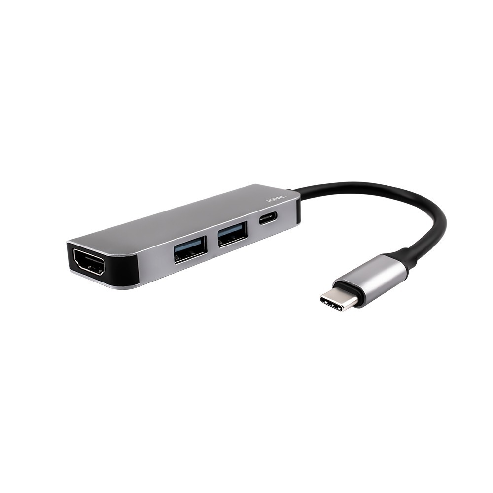 JCPAL 4포트 멀티 허브 어댑터 USB C타입 HDMI  젠더 호환 멀티 포트