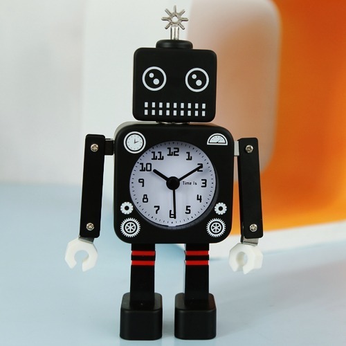 New 감성 로봇 알람 시계(블랙)