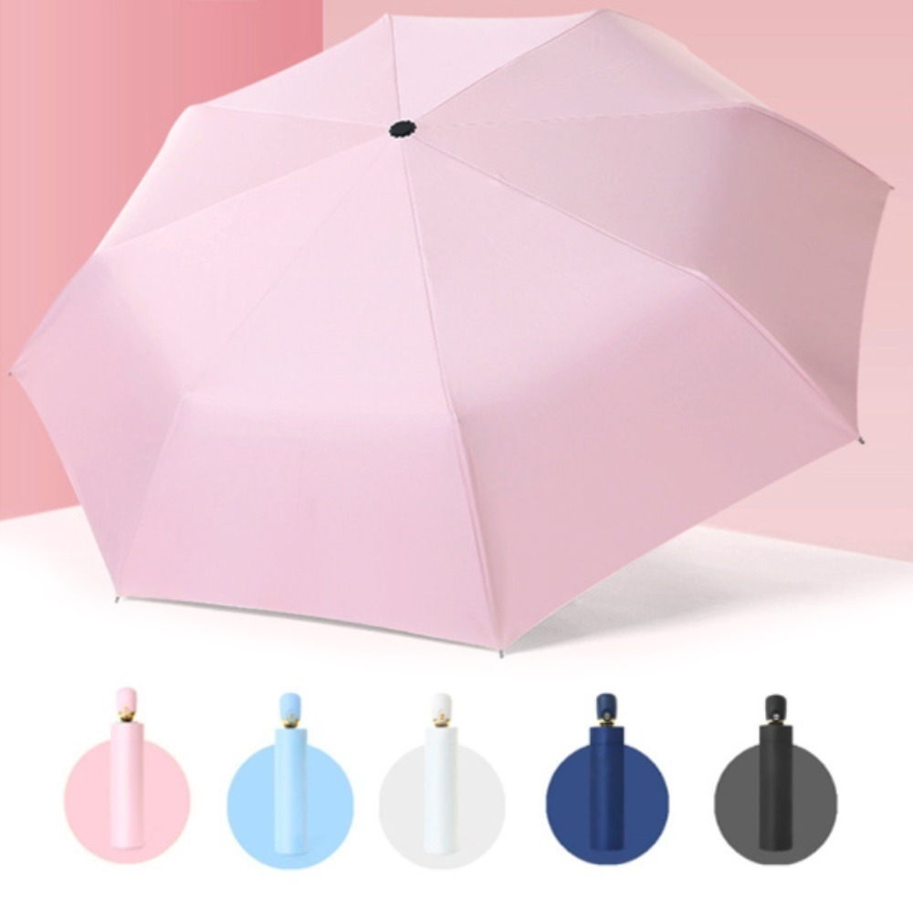 마카롱 무지 UV 자외선 차단 자동 암막 3단 양우산 양산 접이식 초경량 우산