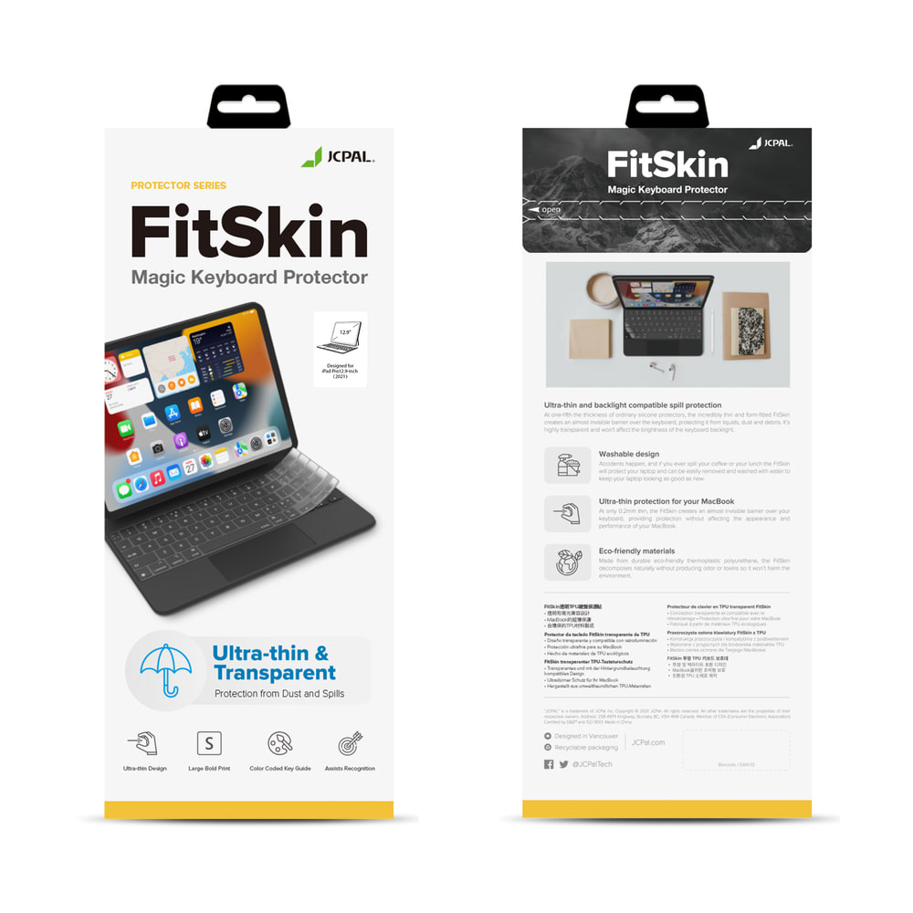 JCPAL 아이패드 키스킨 프로 12.9인치 매직키보드 키스킨  FitSkin Magic Keyboard Protector iPad Pro12.9