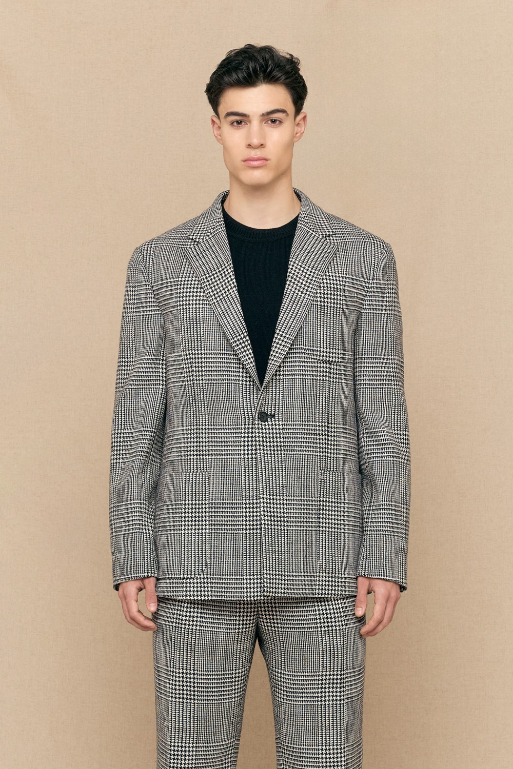 CHECK WOOL SUIT JACKET