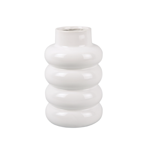 Vase BOBBLY GLAZED Large - White