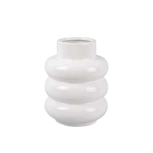 Vase BOBBLY GLAZED Medium - White