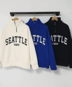 시애틀 뽀글이 양털 반집업 3color
