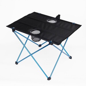 초경량 2구 컵홀더 캠핑 테이블(블루) 야외 식탁