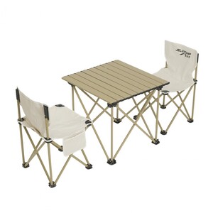 캠핑 롤테이블 의자세트 2인용 54x55cm (아이보리)