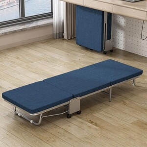 공간활용 접이식 침대 사무실 낮잠 간이 침대(60cm 블루)