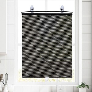 롤 블라인드 창문 방염 암막 스크린 도트 블랙 65X 125cm 커튼 햇빛 가리개