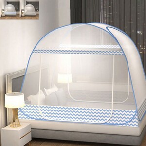 원터치 침대 모기장 접이식 캠핑 텐트 120x 200 야외 여행 캠핑용 휴대용 방충망