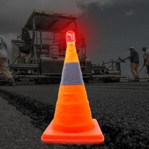 고급 안전 LED접이식 칼라콘(AAA건전지 별매) 도로공사현상 라바콘 주차꼬깔콘
