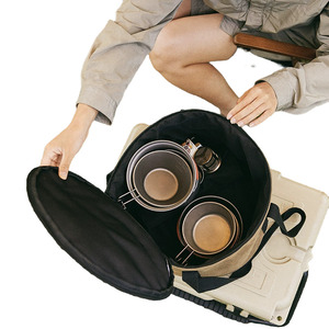 네이처하이크 라운드 캔버스 보관함 휴대용 야외 캠핑 장비 액세서리 보관 가방 잡화