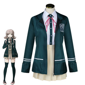 Danganronpa 2 절망 아카데미 나나미 치아키 코스프레 의상 애니메이션 학교 교복