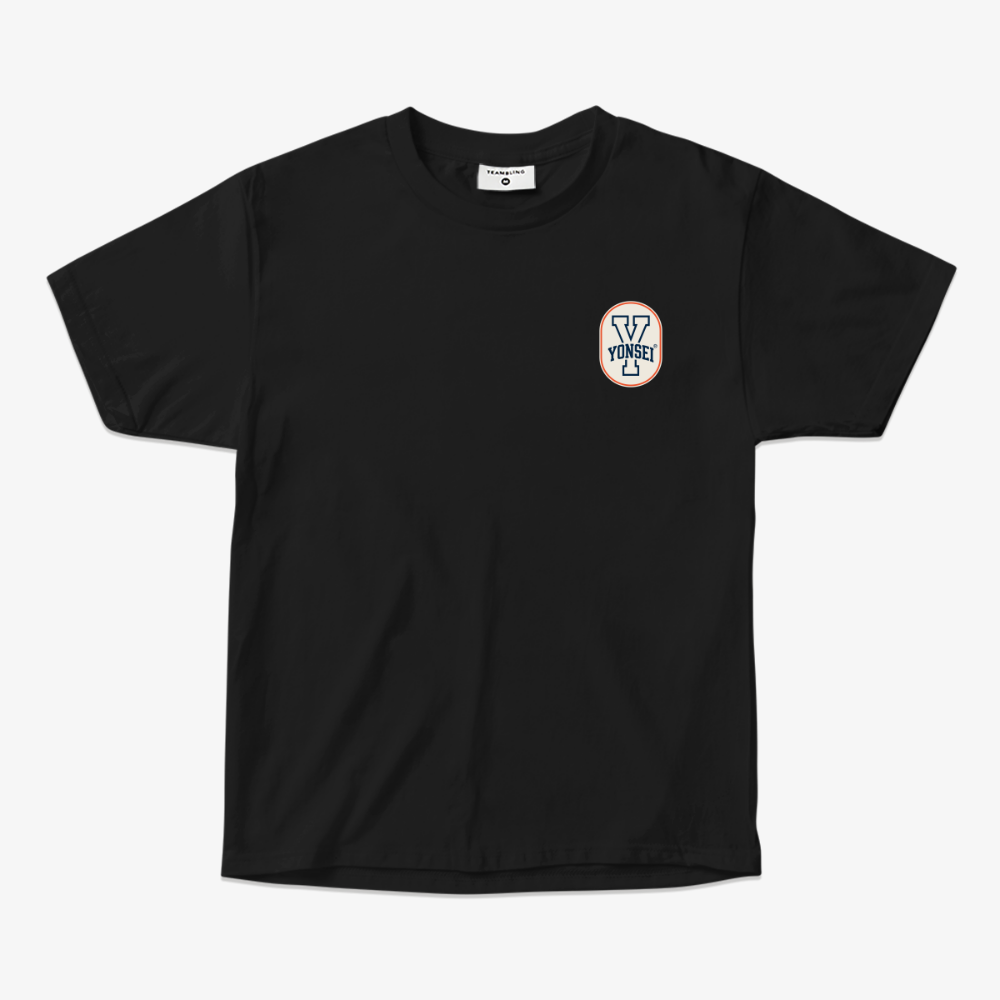 Y Button_오렌지 레귤러핏 크루넥 연세대 티셔츠(남)