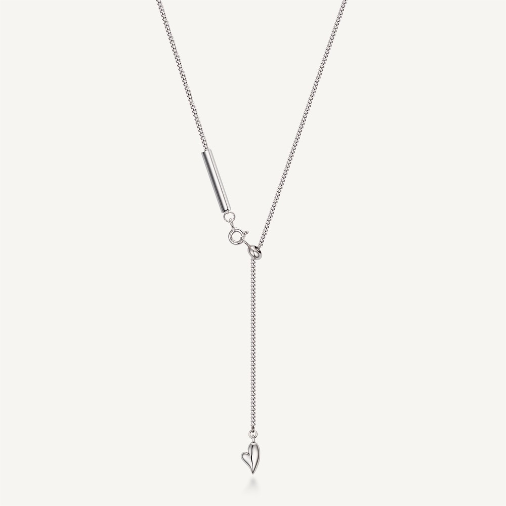 [미스그린] 벌룬 하트 바 목걸이 | Balloon Heart Bar Necklace
