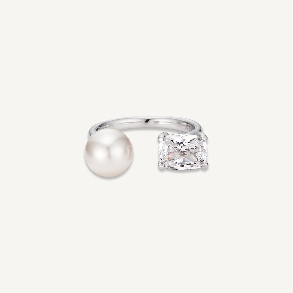 Cushion Pearl Open Ring