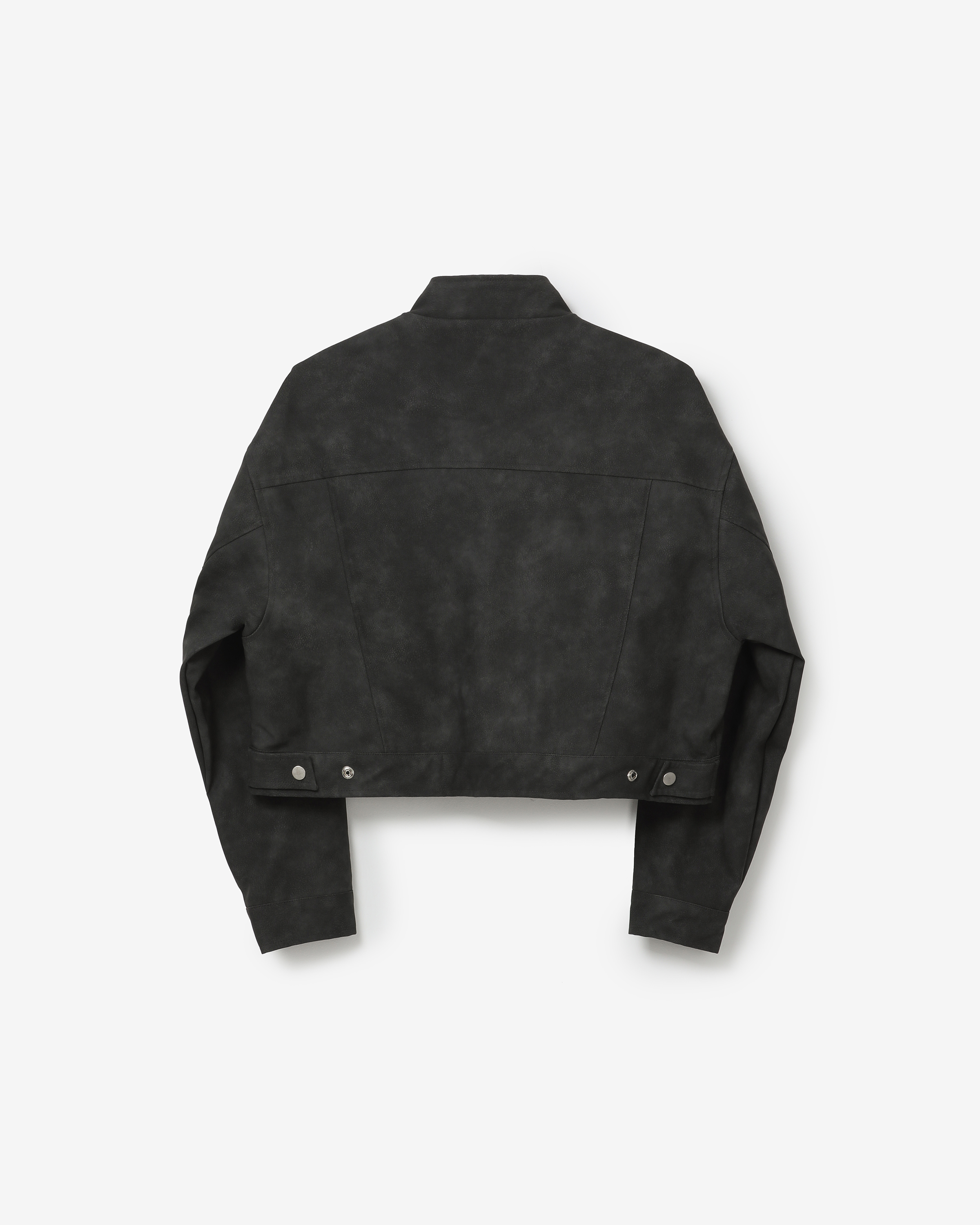vegan leather biker jacket [ natural black ]
