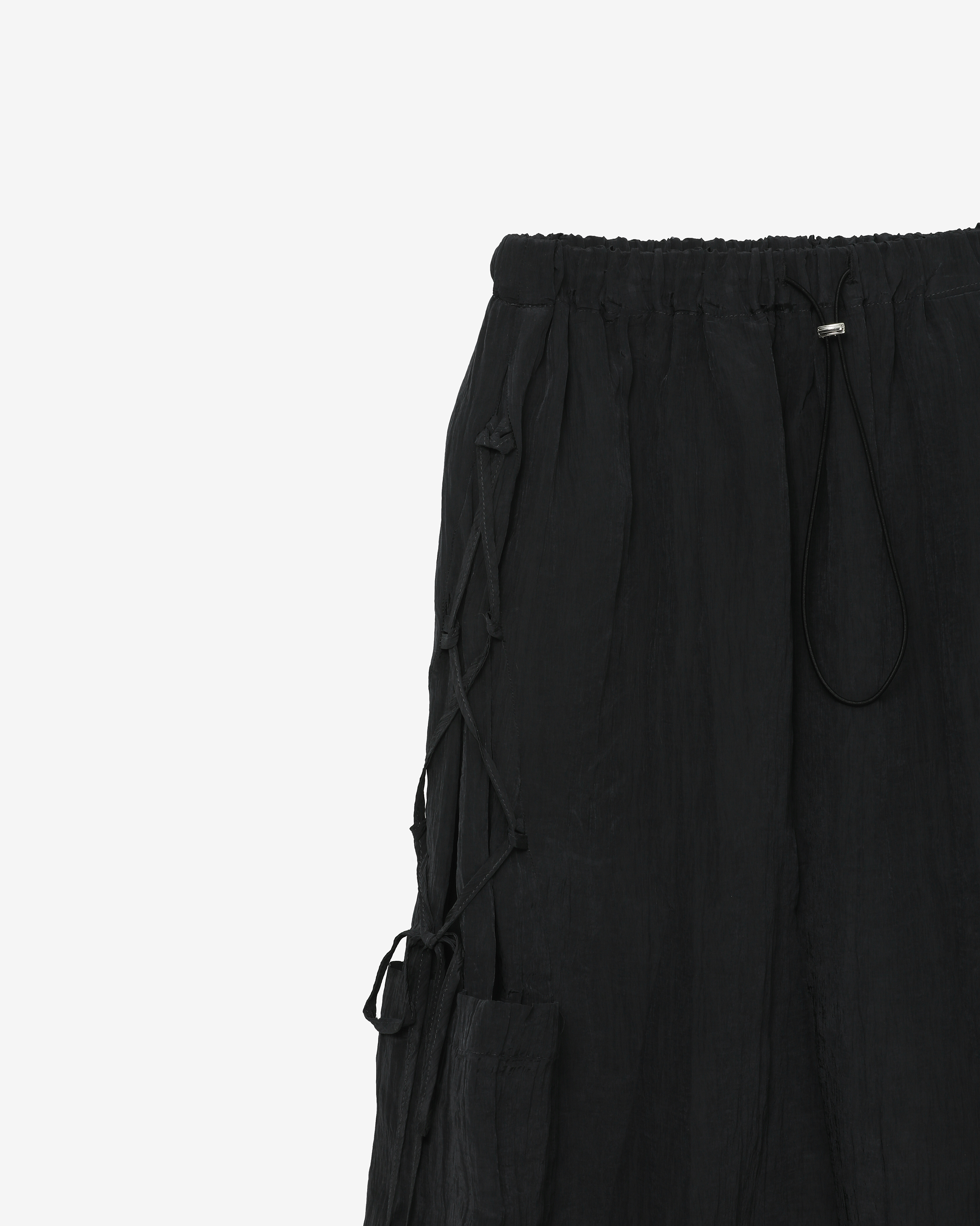 Ribbon wind set-up skirt [ natural black ]