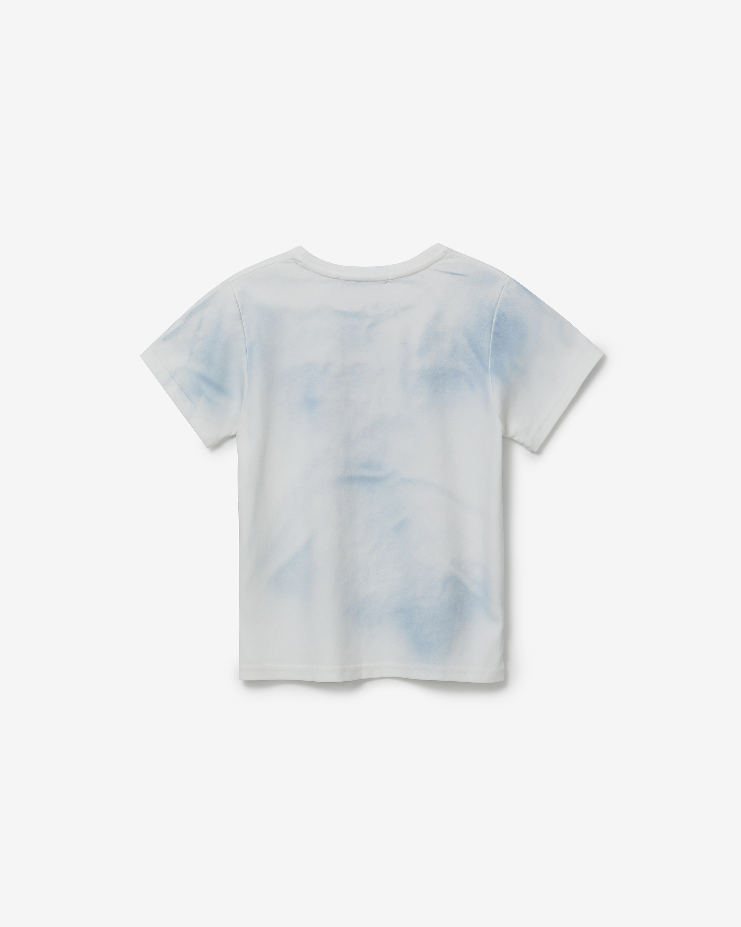 denim patch washing T-shirts [ white ]