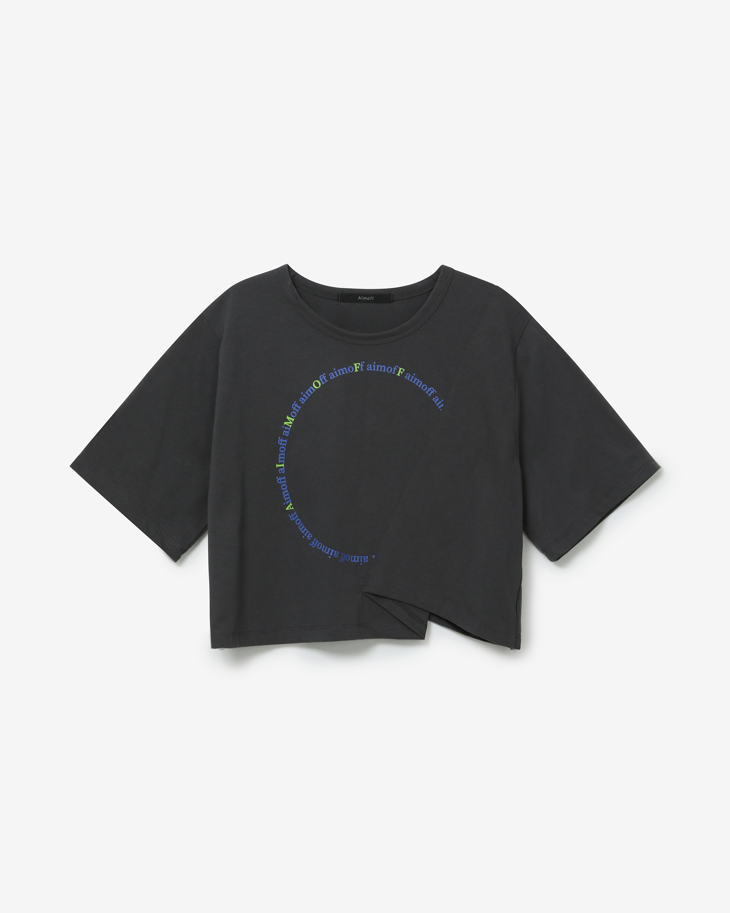 circle lettering 1/2 T-shirt [ charcoal ]