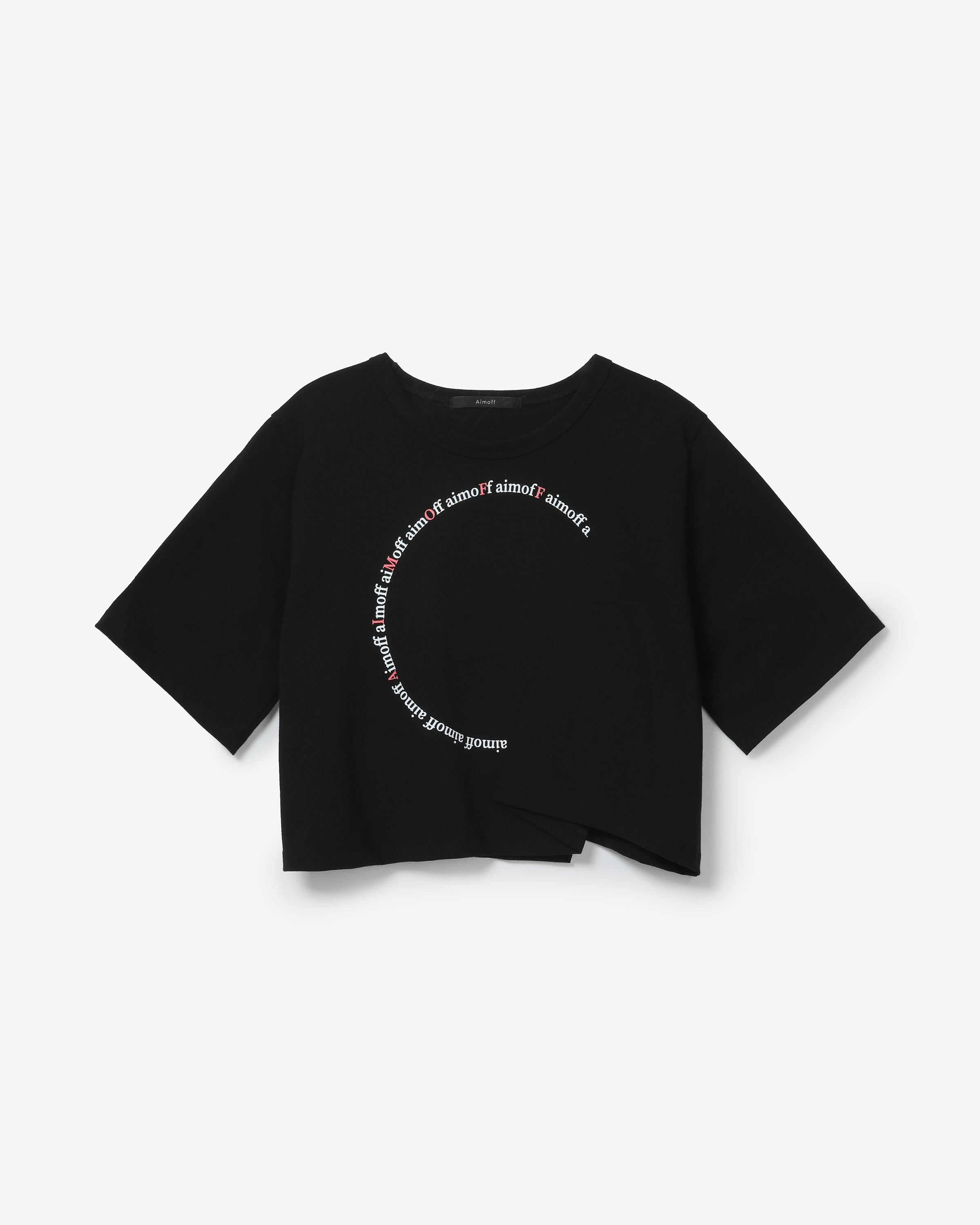 circle lettering 1/2 T-shirt [ black ]