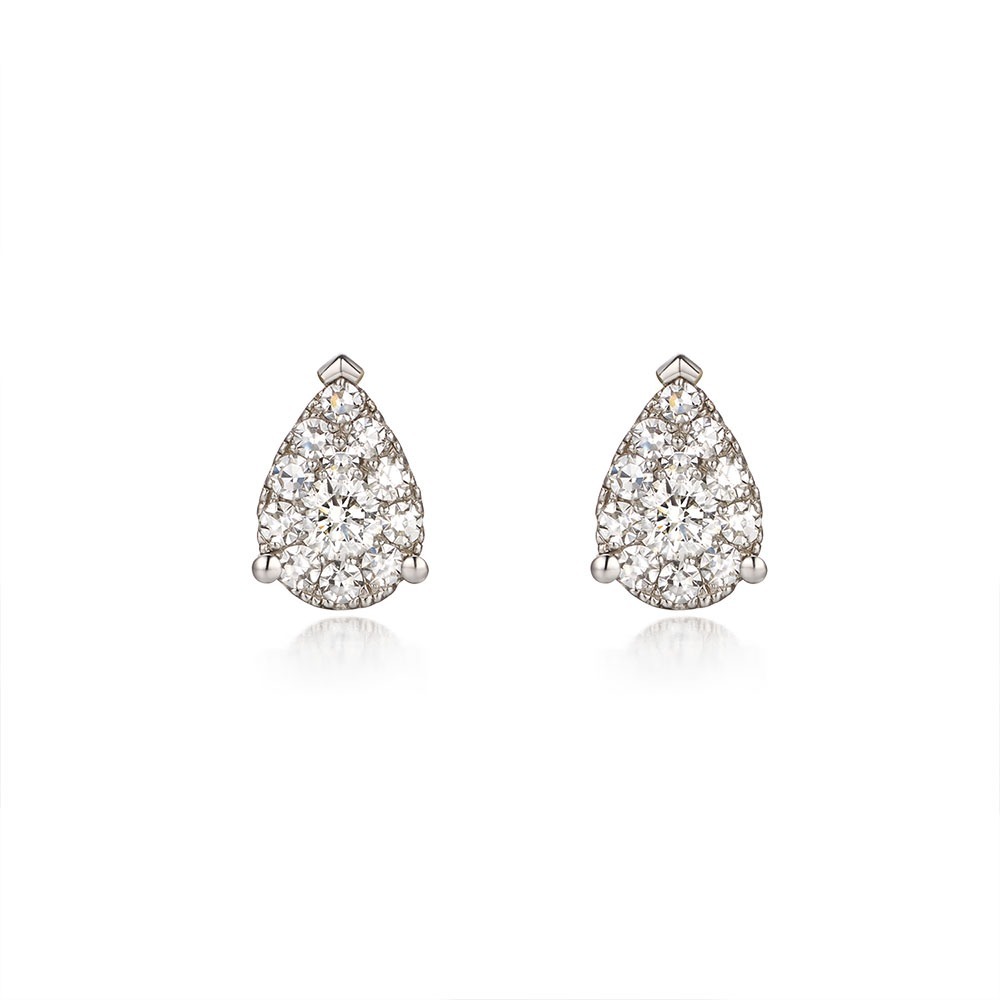 Invisible Pear Earring [ 0.1CT ]