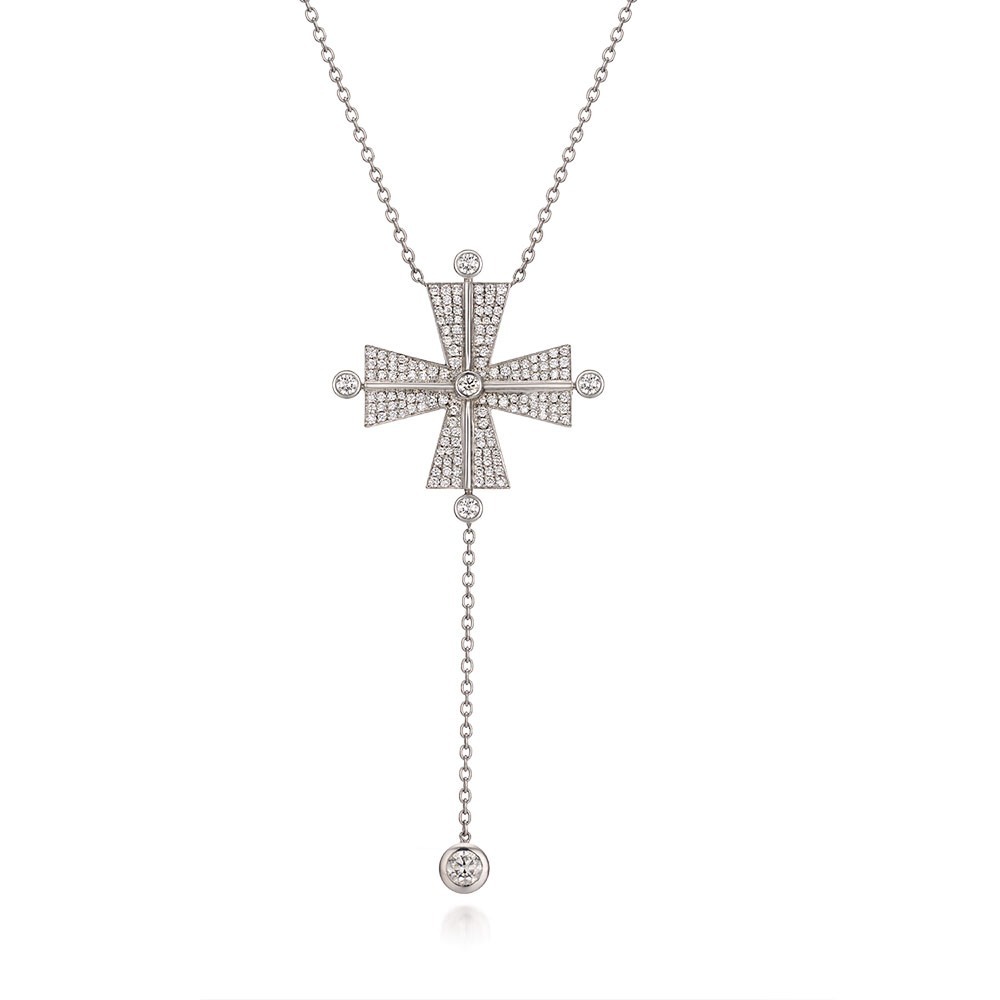 Long Stylish Cross Necklace [ 0.5CT ]