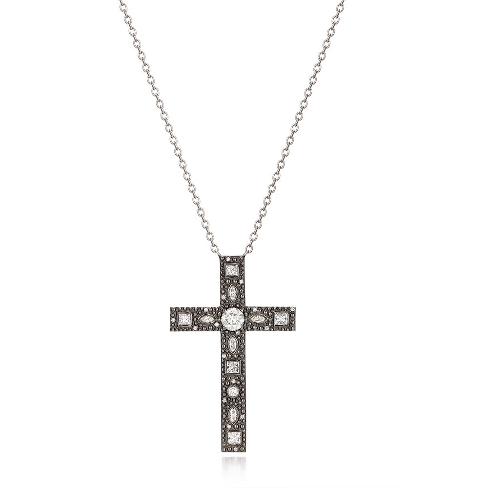 Black Cross Necklace [ 0.5CT ]