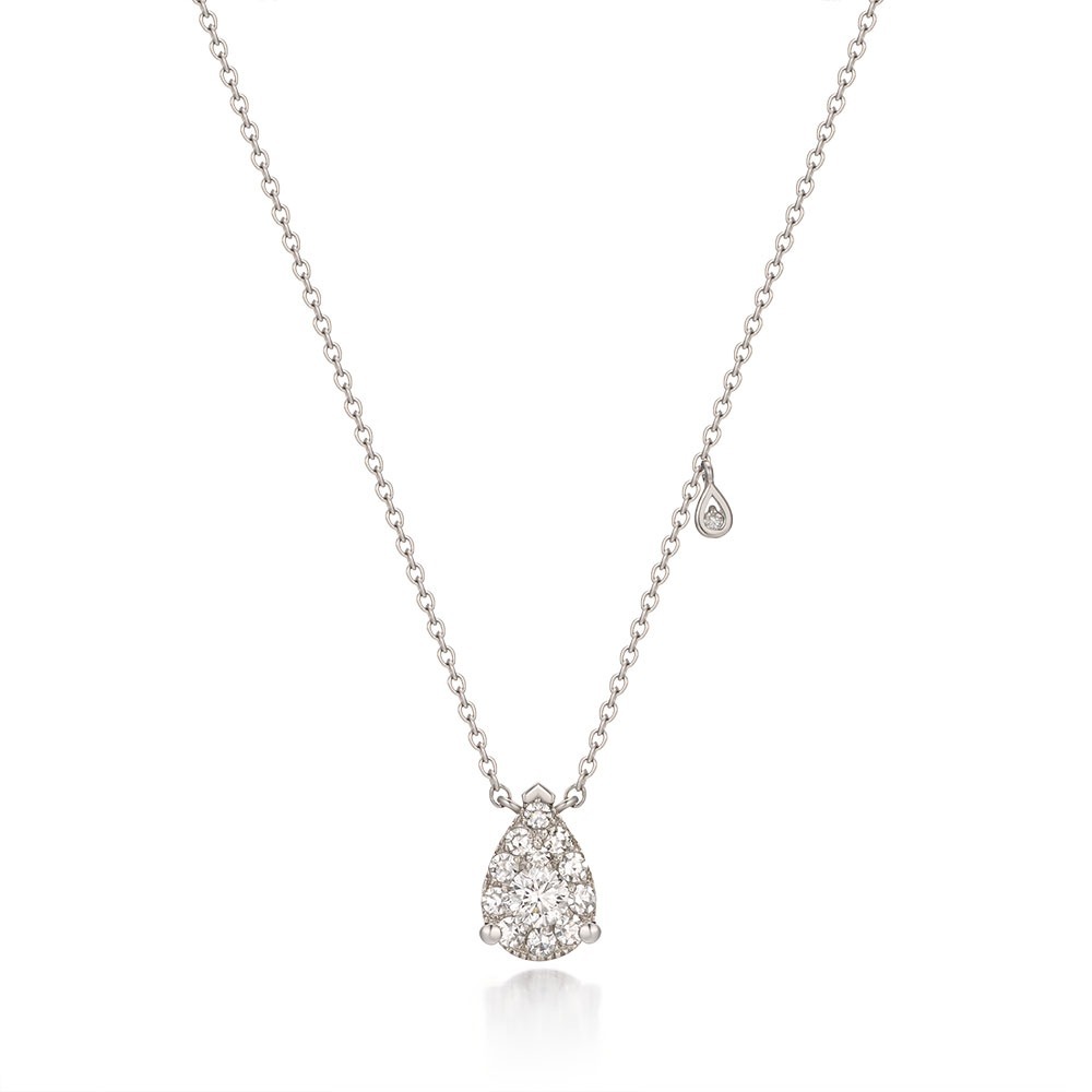 Invisible Pear Diamond Necklace