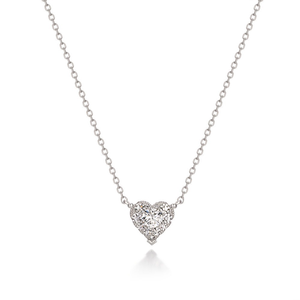 Invisible Heart Diamond Necklace