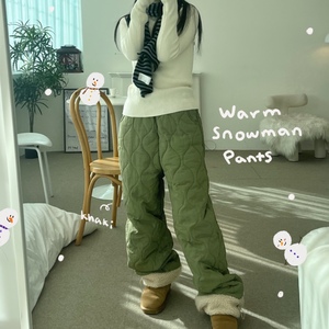 Warm Snowman Pants 양털 기모 퀼팅 겨울 한파 패딩바지