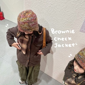 Brownie Check Jacket 한정수량 체크 곰돌이 브라운 누빔자켓