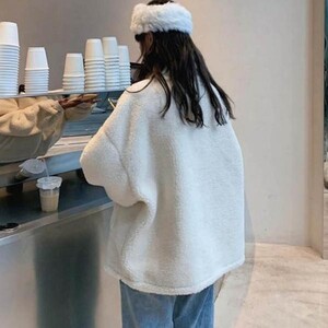 (도화)화이트 겨울겉옷 재킷 아우터 뽀글이 후리스 겨울 방한점퍼 뽀그리 후리스 집업 여자양