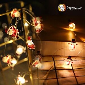 (도화)예스브랜드 크리스마스 와이어 LED 줄조명 산타 눈사람 전구 인테리어 캠핑 줄조명